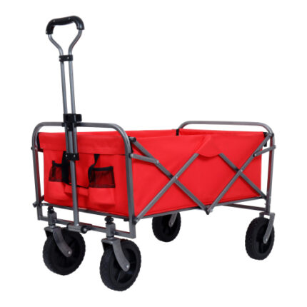 Collapsible Wagon Cart with Wheels and Drink Holders: Foldable Utility for Shopping, Gardening, Sports & Outdoor Adventures