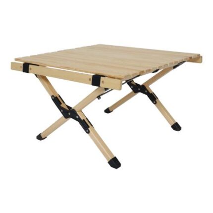 Small-Size Natural Beech Wood Outdoor Table - Portable, Foldable with X-Frame for Stability, Ideal for Picnics & Camping
