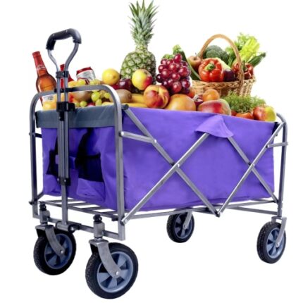 All-in-One Micro Collapsible Folding Wagon: Ultra-Portable Trolley for Outdoor, Garden, Beach & Camping