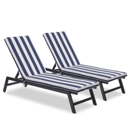 2 - Piece Set Outdoor Lounge Chair Cushions | Replacement Patio Furniture Seat & Chaise Lounger Pads