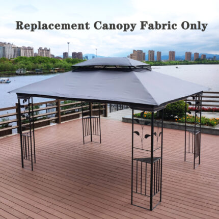 Modern Gray 13x10 Ft Double Roof Gazebo Canopy Replacement - Ideal for Patio, Garden & Backyard Makeovers