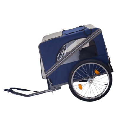 Safety-Equipped Folding Dog Bike Trailer: 3 Entrances, Breathable Mesh, 20-Inch Wheels for Medium/Small Dogs