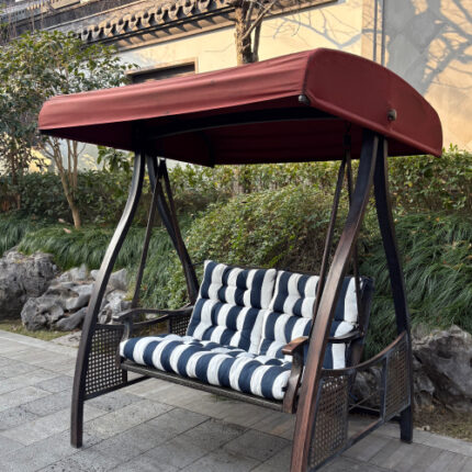 2 - Pack Navy Blue & White Tufted High - Back Patio Chair Cushions - 44" x 22" x 4", Ideal for Rocking, Adirondack, Garden, Porch & Office Chairs