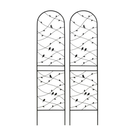 2 Pack Black Metal Garden Trellis – 86.7” Tall Rustproof Outdoor Plant Support for Climbing Flowers, Vines & Bird Decor