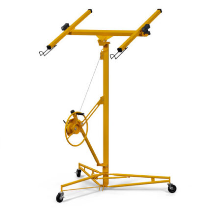 16ft Heavy-Duty Drywall Lift Hoist – Adjustable Ceiling Panel Jack for Easy Installation (Yellow)